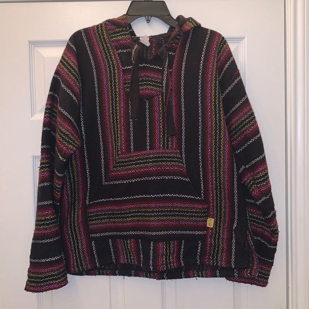 Black and Multi Color Mexican Hoodie